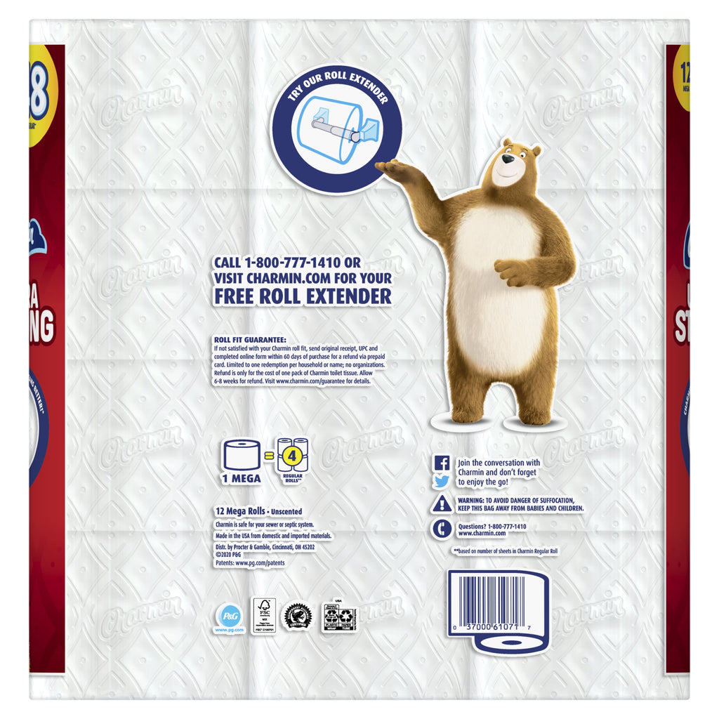 Charmin Ultra Strong Toilet Paper - 12 Mega Rolls, 264 Sheets per Roll