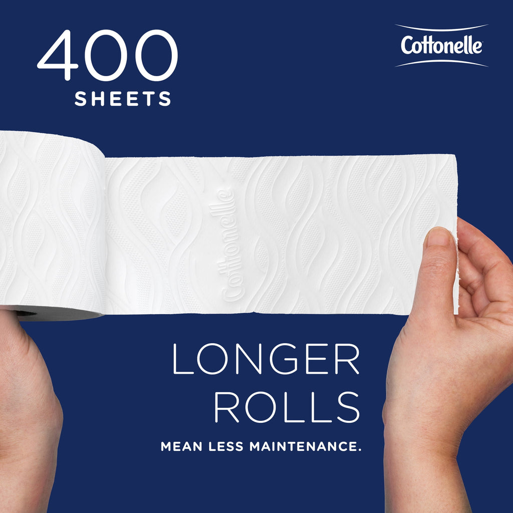 Cottonelle® Professional CleanCare Standard Roll Bulk Toilet Paper (58696) - 2-Ply, White, Individually Wrapped (400 Sheets/Roll, 40 Rolls/Case, 16, 000 Sheets/Case)