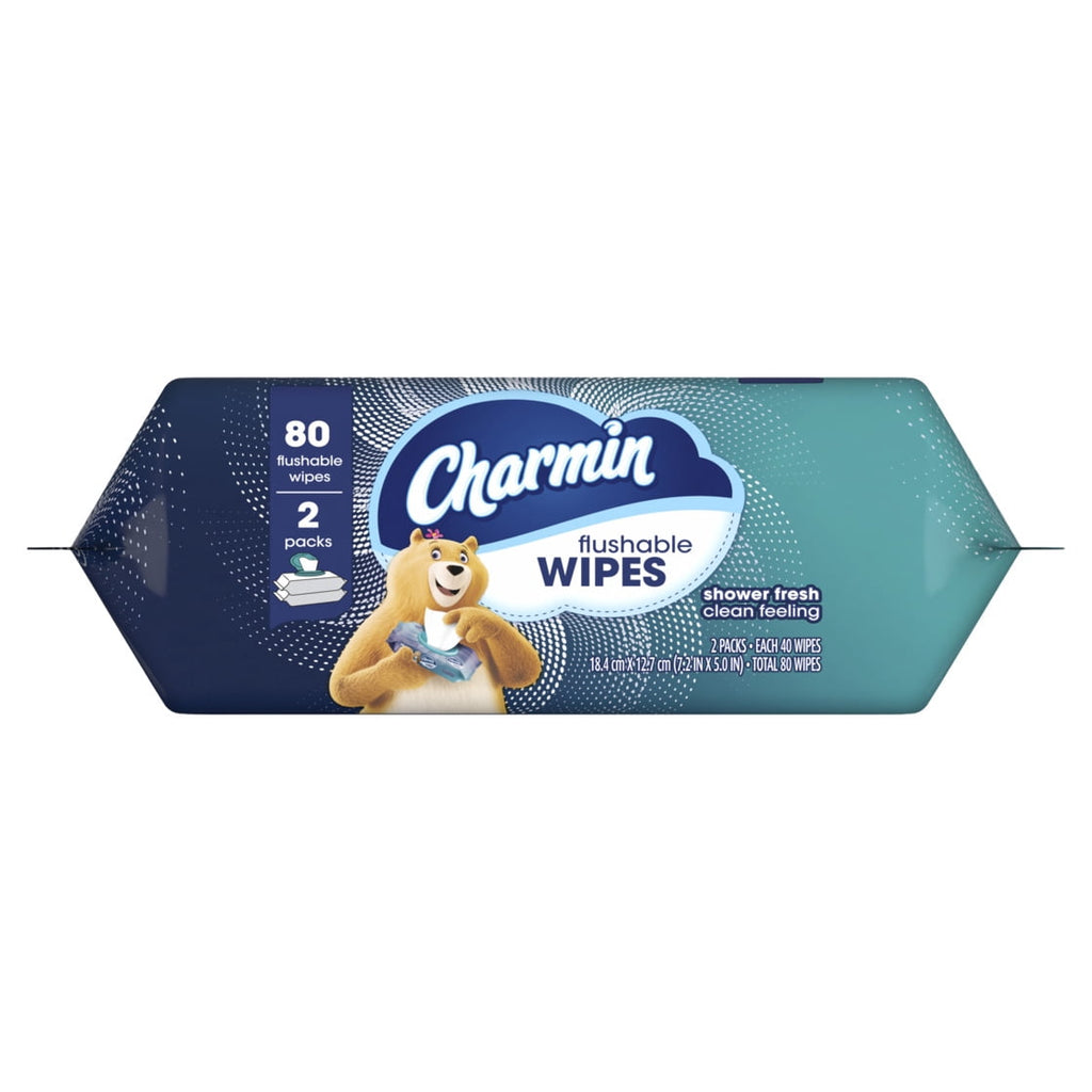 Charmin Flushable Wet Wipes - 2 Packs, 80 Wipes Total