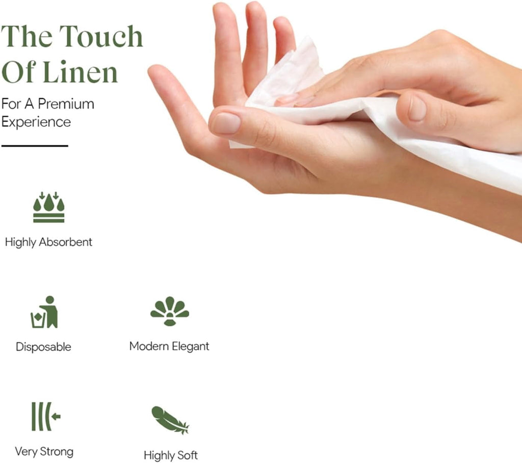 Tackleit Disposable Linen Feel Guest Towels - Bathroom Napkins Hand Towels, 12" x 17", 200 Sheets