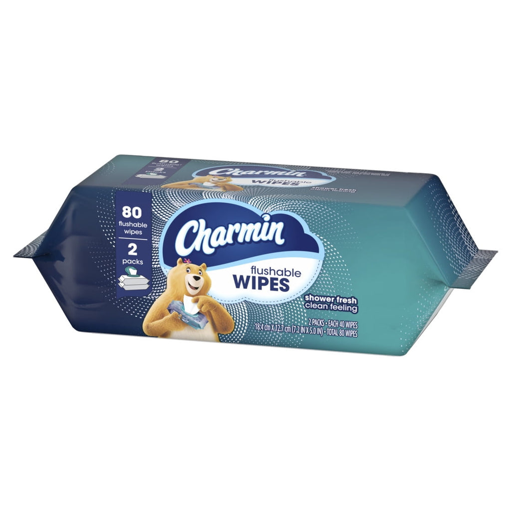 Charmin Flushable Wet Wipes - 2 Packs, 80 Wipes Total