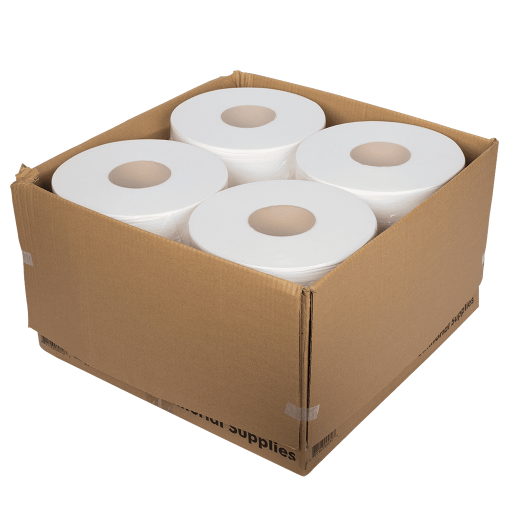 Karat 9 Inch 2 Ply Jumbo Roll Bathroom Toilet Paper - White (12 Pack)