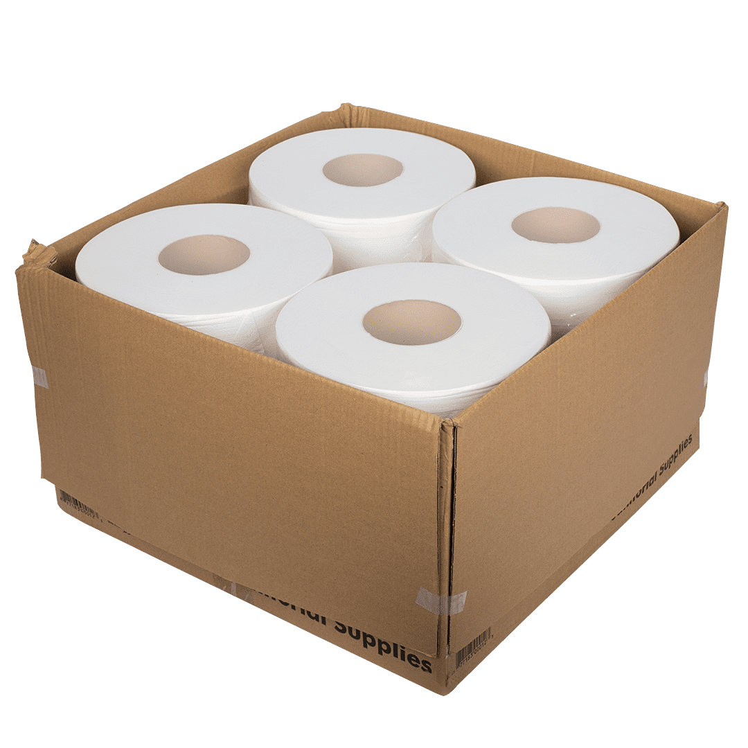 Karat 9 Inch 2 Ply Jumbo Roll Bathroom Toilet Paper - White (12 Pack)