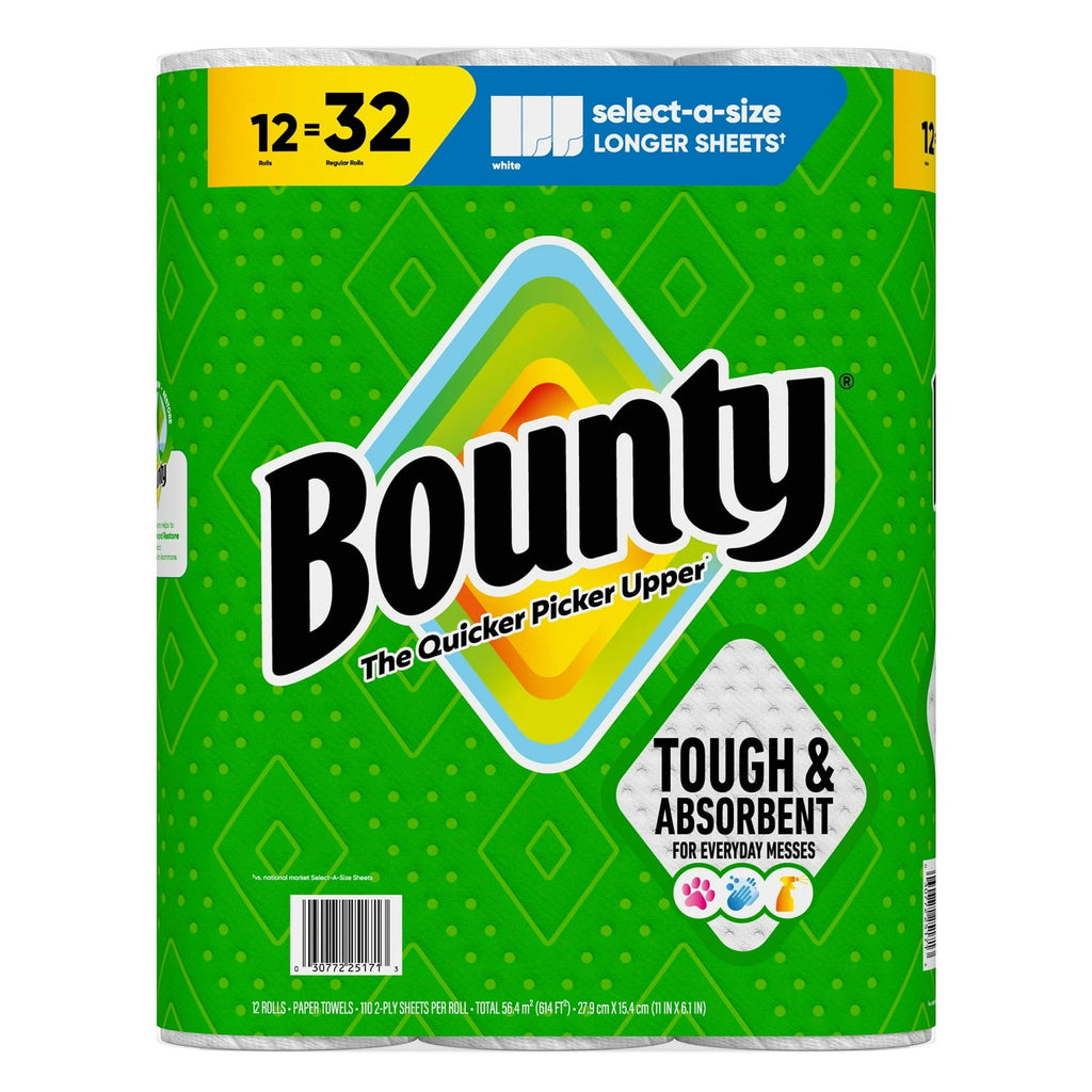 Bounty Select-A-Size 2-Ply Paper Towels - 12 Rolls, 110 Sheets/Roll