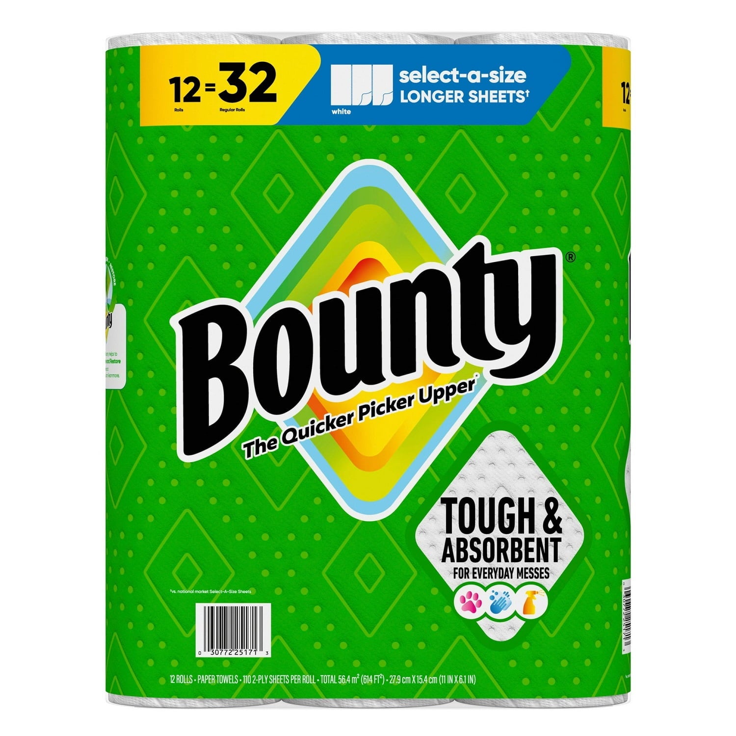 Bounty Select-A-Size 2-Ply Paper Towels - 12 Rolls, 110 Sheets/Roll