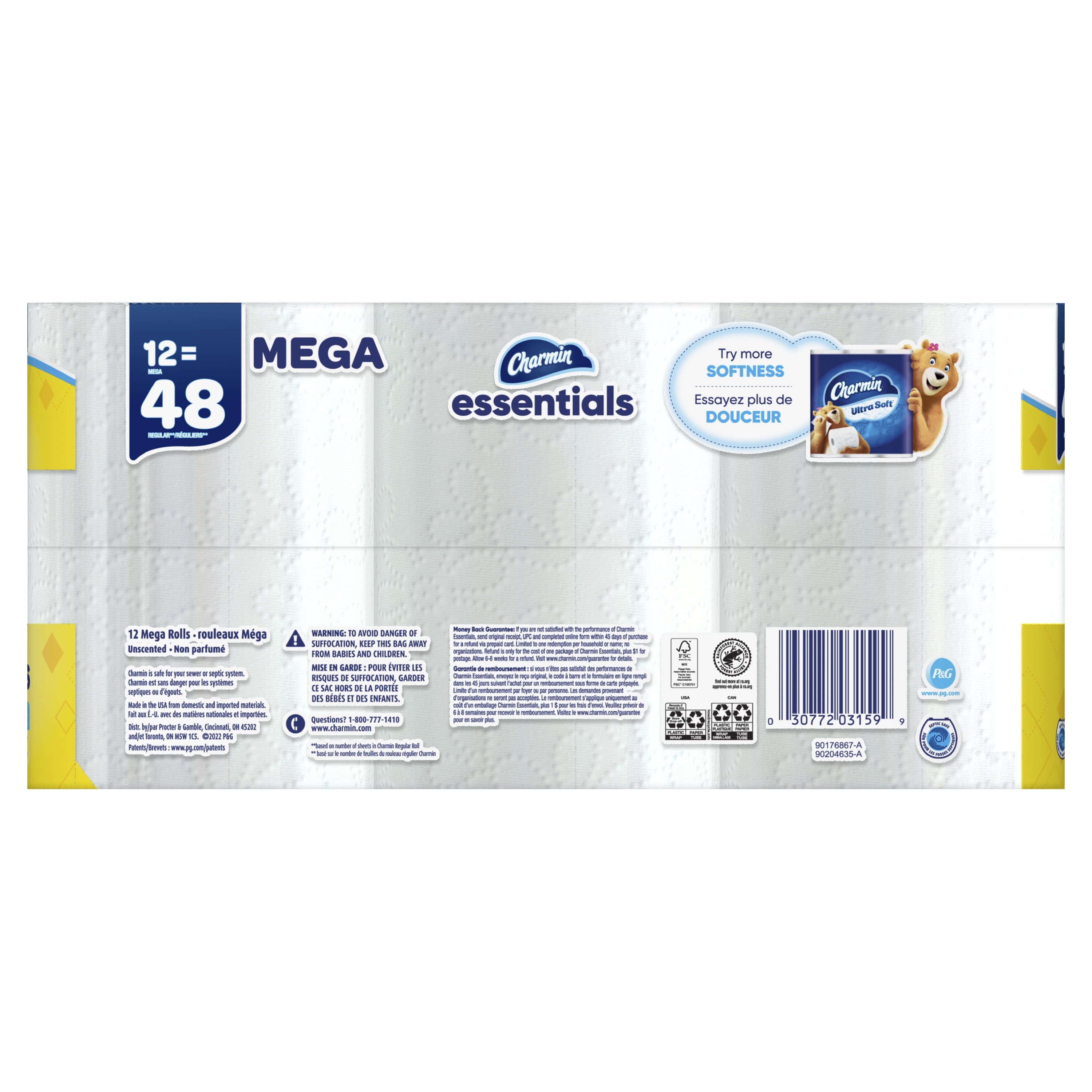 Charmin Essentials Soft Toilet Paper - 12 Mega Rolls