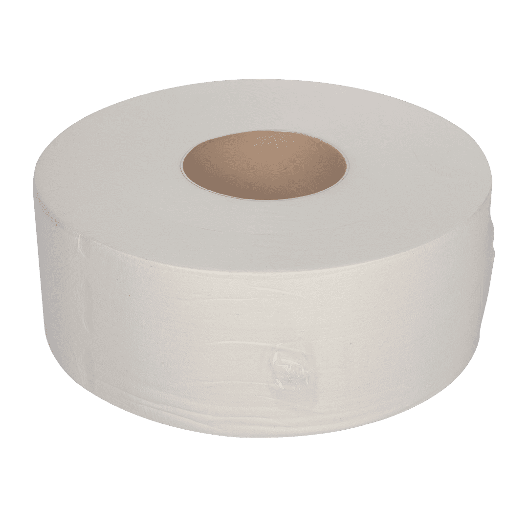 Karat 9 Inch 2 Ply Jumbo Roll Bathroom Toilet Paper - White (12 Pack)