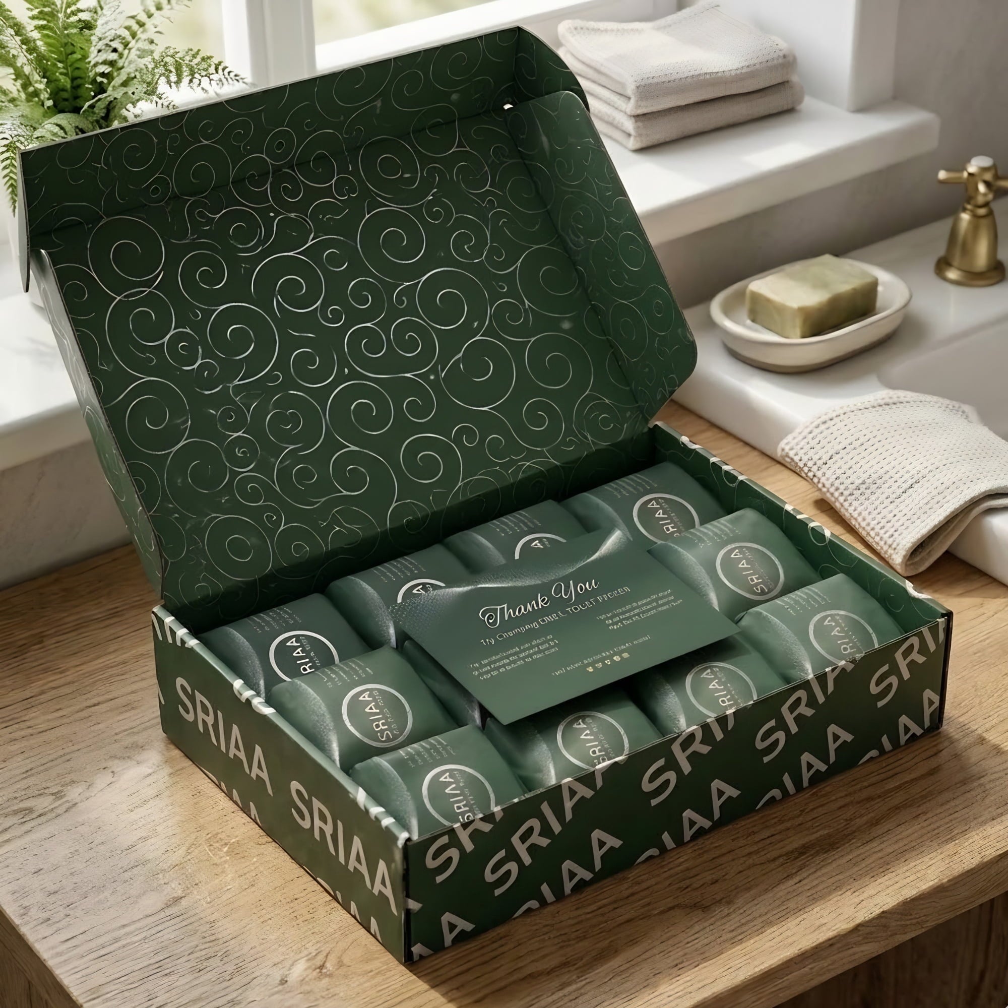SRIAA Premium Organic 100% Bamboo Tree-Free Toilet Paper - 12 Mega Rolls, 3-Ply, 300 Sheets per Roll, Septic Safe, Plastic Free, FSC Certified