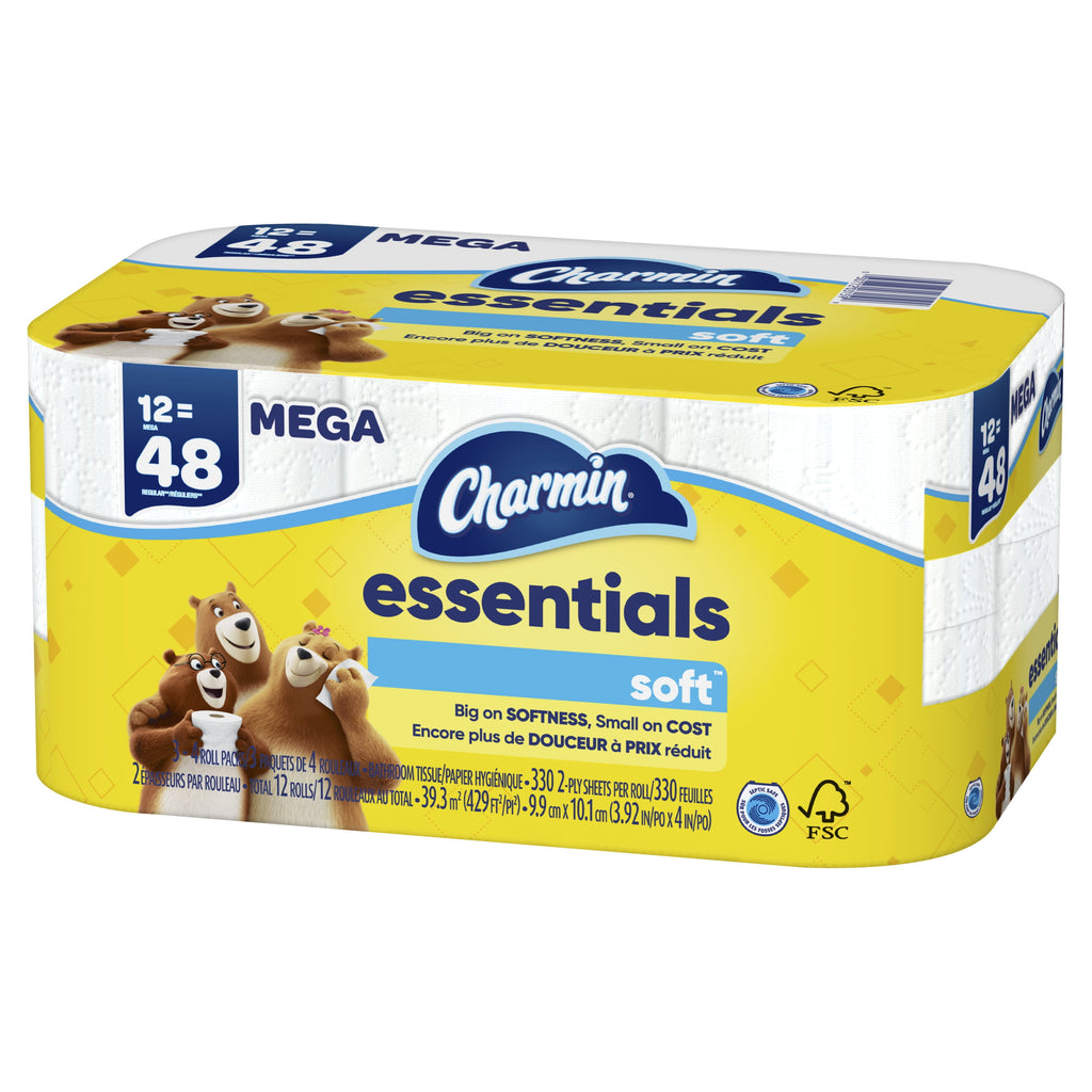 Charmin Essentials Soft Toilet Paper - 12 Mega Rolls