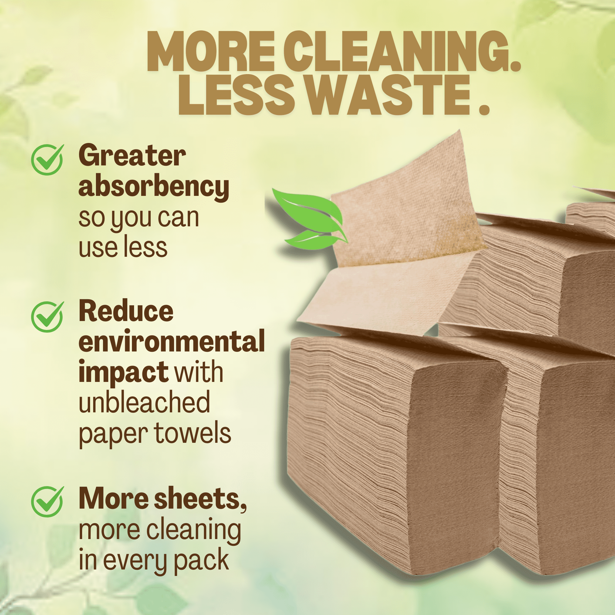 1250 Count Organic Unbleached Z Fold Paper Towels - 100% Post-Consumer Waste Practical Multifold Brown Paper Towels Bulk – Paper Towel – All-Natural Recycled Tri Fold Paper Towels Bulk