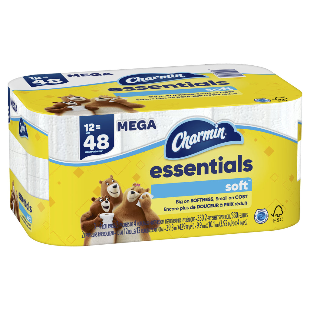 Charmin Essentials Soft Toilet Paper - 12 Mega Rolls