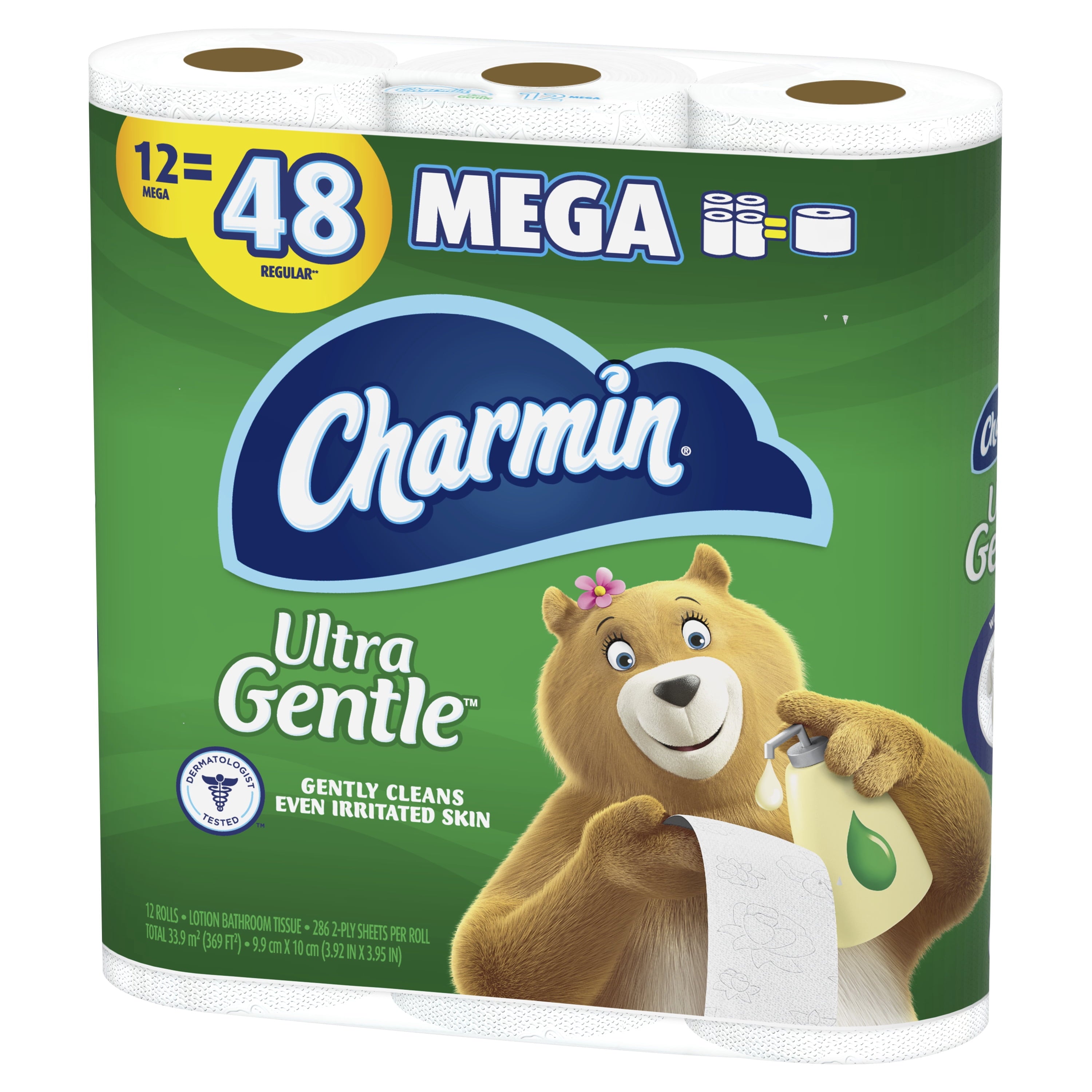 Charmin Ultra Gentle Toilet Paper - 12 Mega Rolls, 286 Sheets per Roll