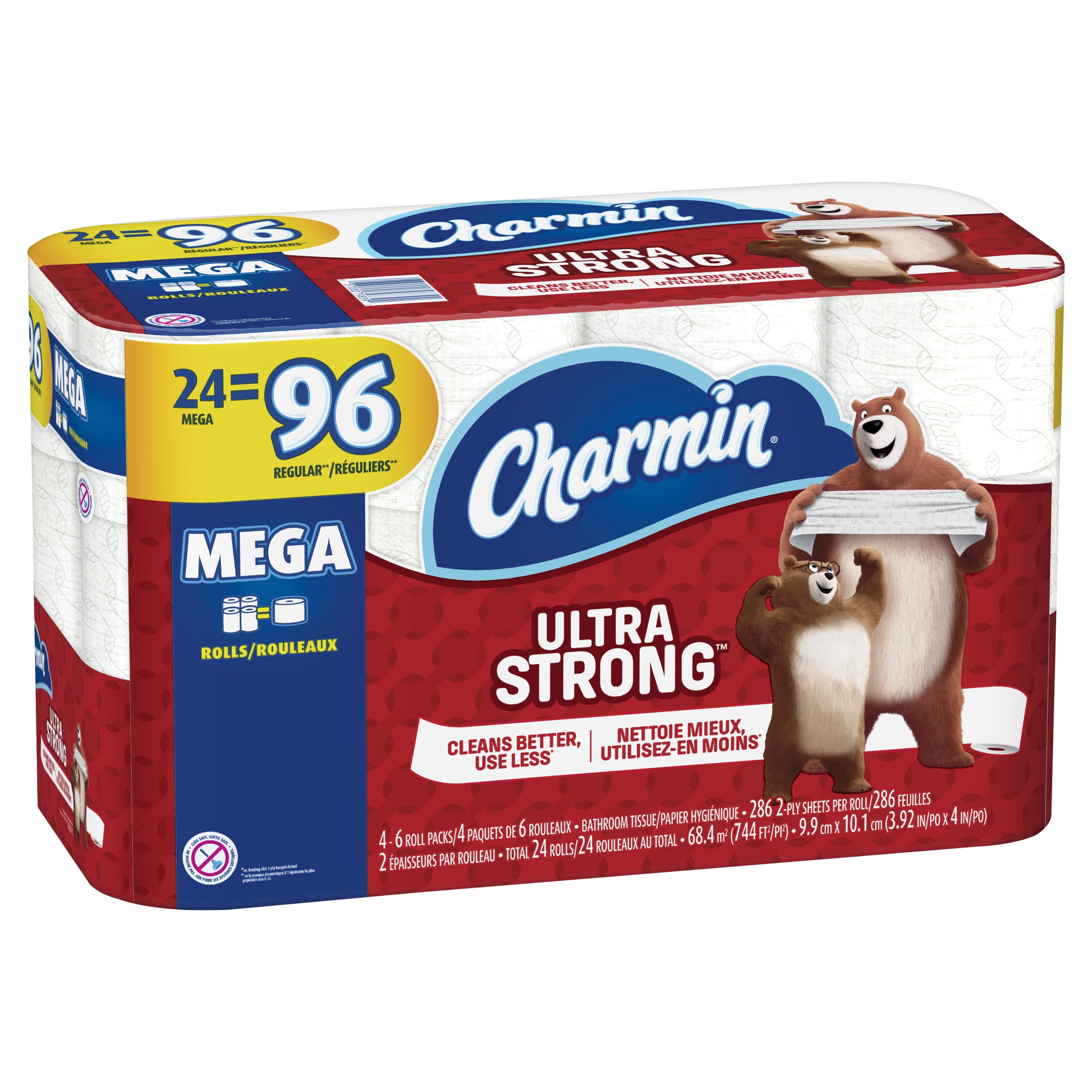 Charmin Ultra Strong Toilet Paper - 24 Mega Rolls, 286 Sheets per Roll