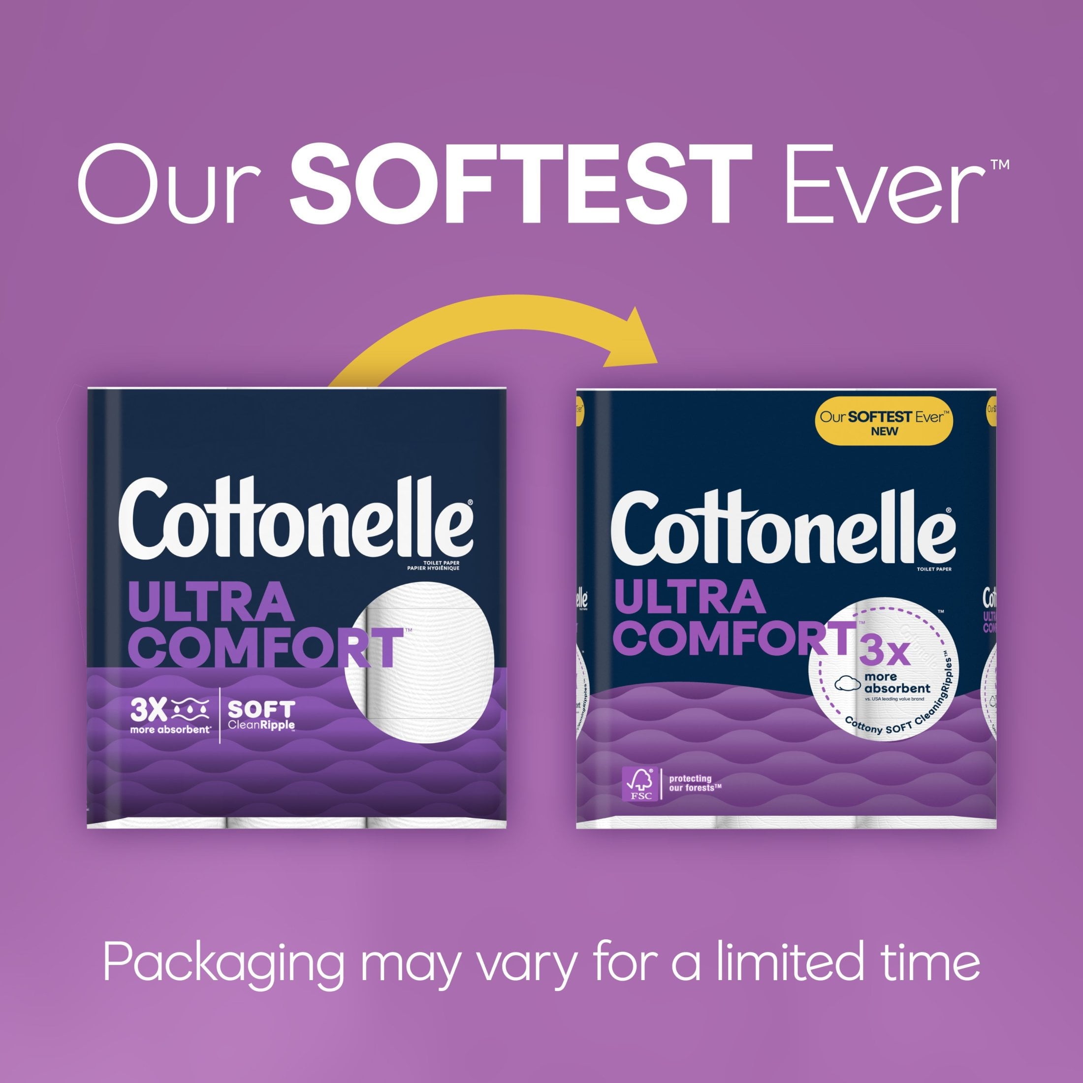 Cottonelle Ultra Comfort Toilet Paper - Soft Toilet Tissue, 12 Mega Rolls - 3-Pack