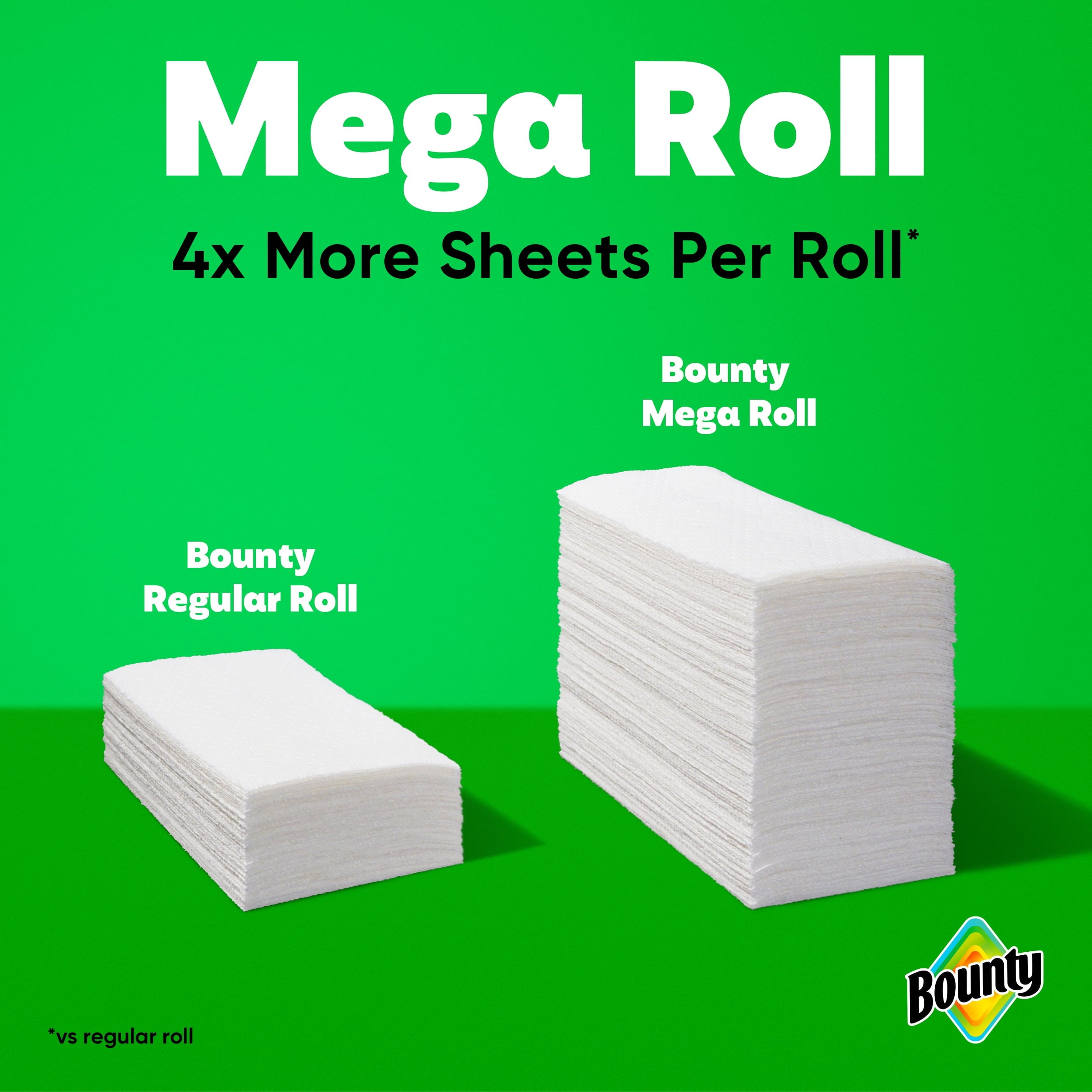 Bounty Paper Towels Select-A-Size White - 6 Mega Rolls, 164 Sheets per Roll