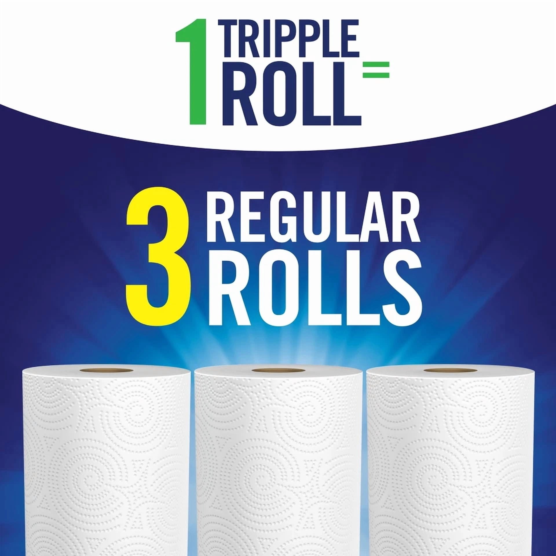 BEST- Sparkle Tear-A-Square Paper Towels - 6 Triple Rolls, White, Customizable Sheet