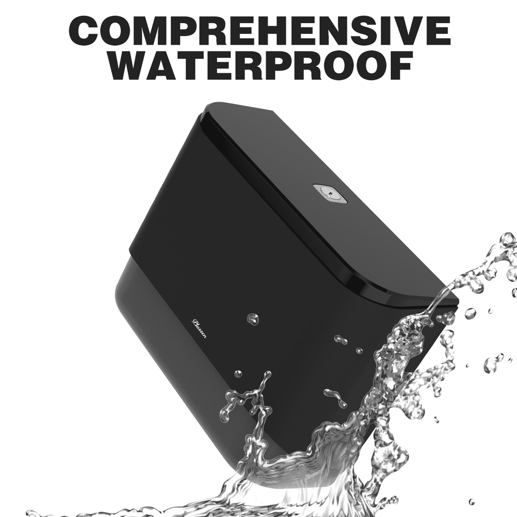 Plussen Wal-Mounted Paper Towel Dispenser Commercial - 11.10 x 3.94 x 8.39 In, ABS Black, 1 Pack
