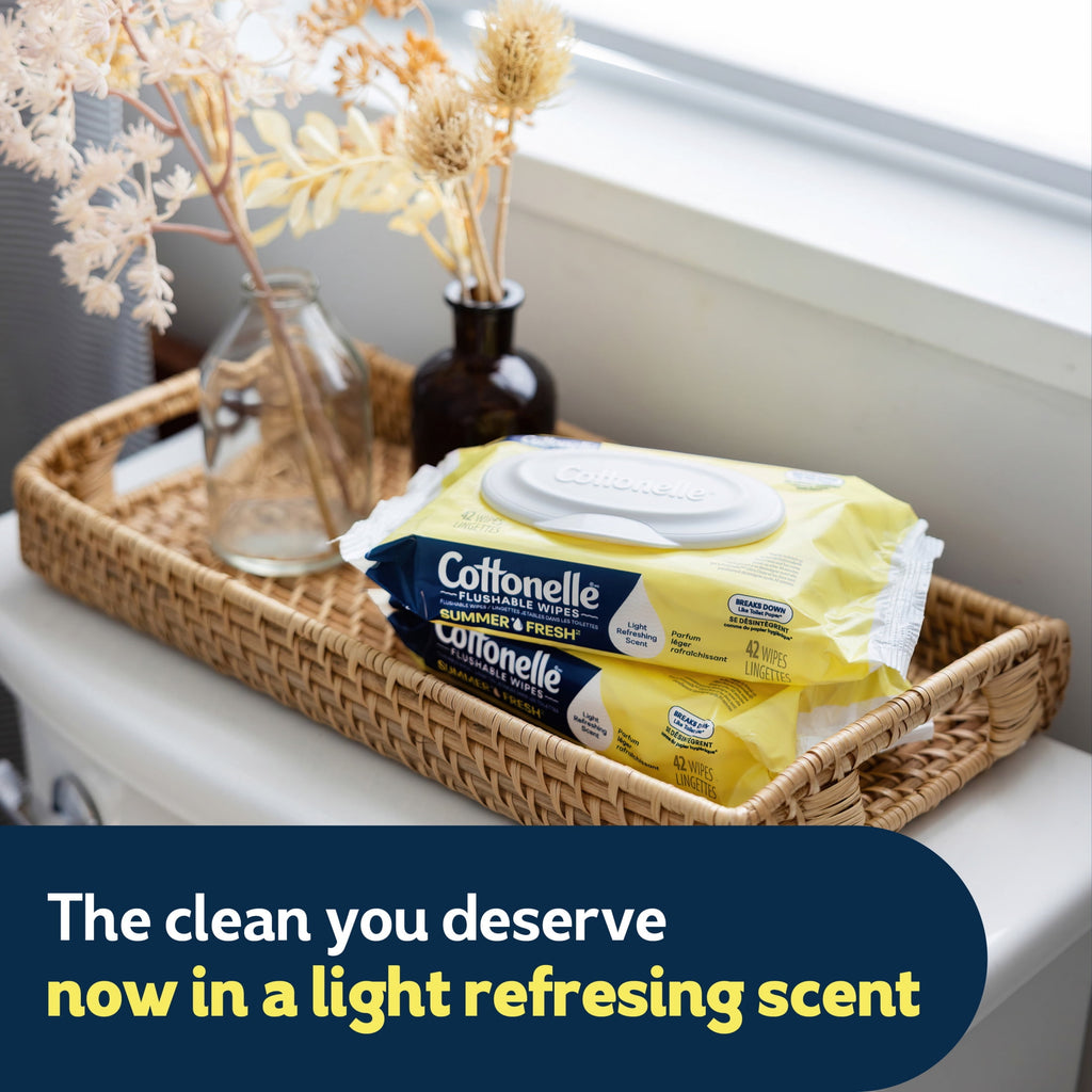 Cottonelle Summer Fresh Scented Flushable Wipes - 4 Flip-Top Packs