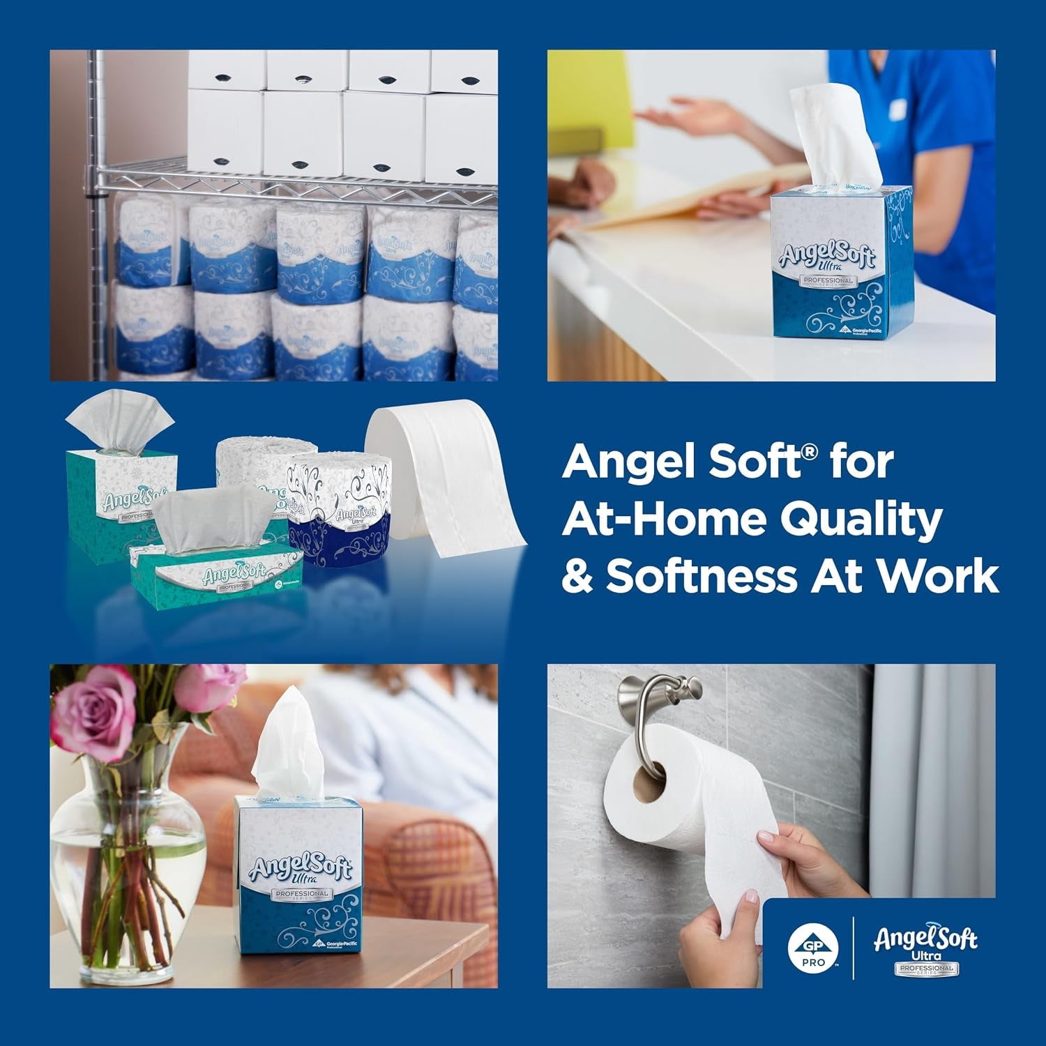 Joozen Angel Soft Ultra Professional Series Premium 2-Ply Facial Tissue (4836014) - 126 Sheets Per Box, 10 Tissue Flat Boxes Per Case