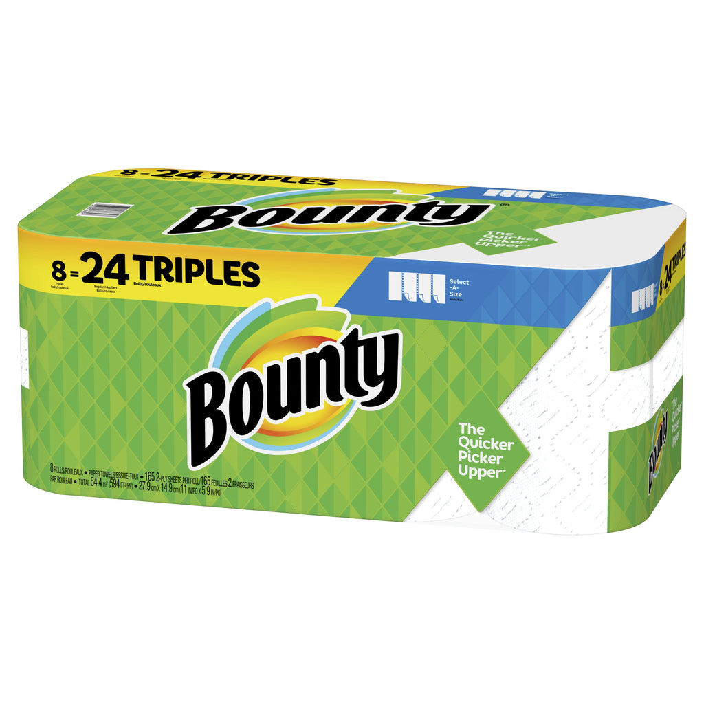 Bounty Select-A-Size Paper Towels - White, 8 Triple Rolls
