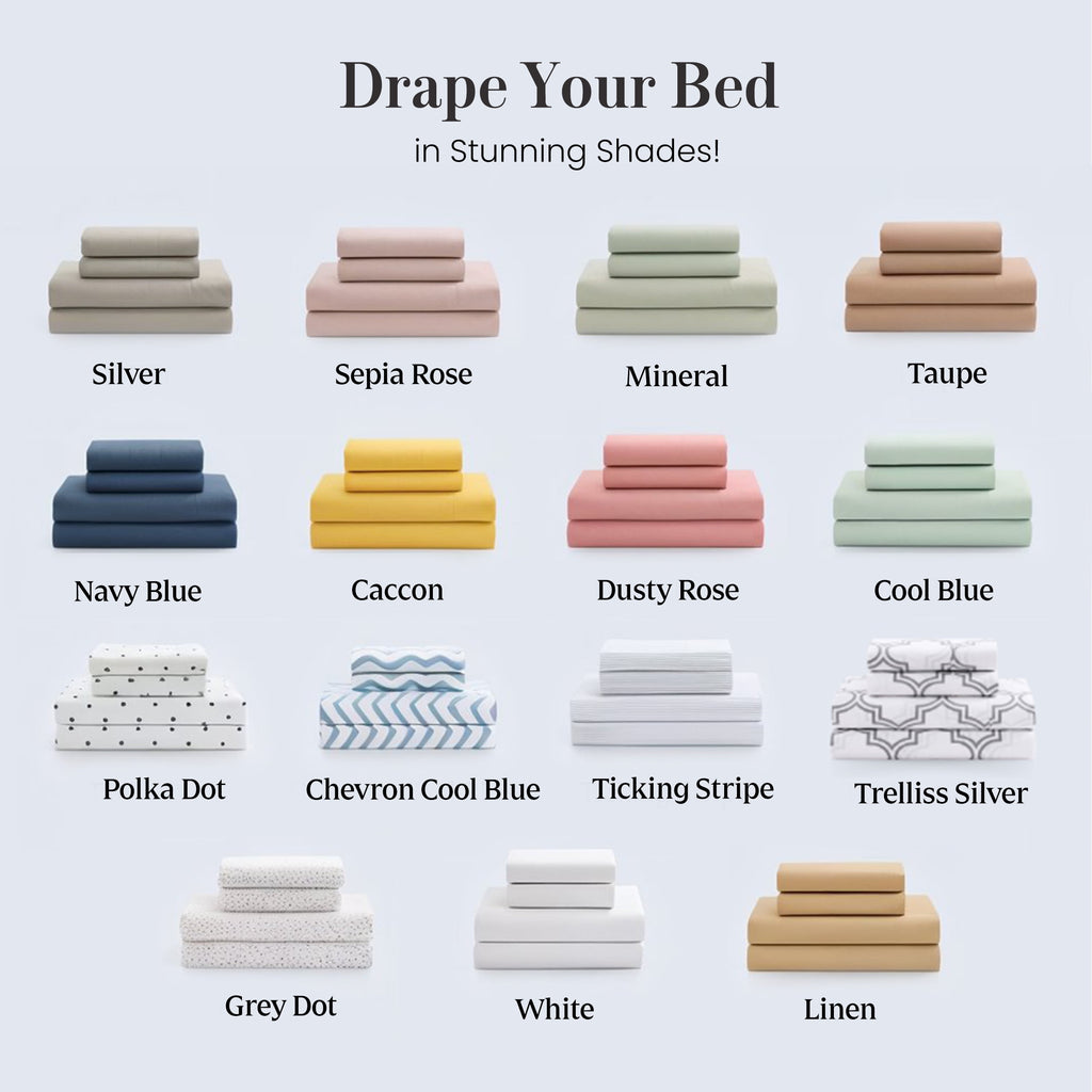 Casa Platino 100% Cotton Sheets – Naturally Cool 100% Cotton Bed Sheets - Ultra Soft Percale Weave, Fade Resistant, Low Pill, 15” Deep Pocket – Silver