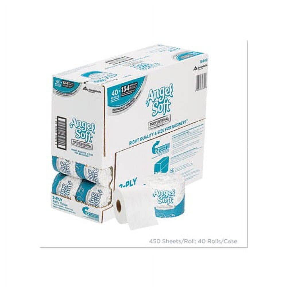 Georgia-Pacific Angel Soft ps Premium Bathroom Tissue Paper Septic Safe - 2-Ply, White, 450 Sheets/Roll, 40 Rolls/Carton