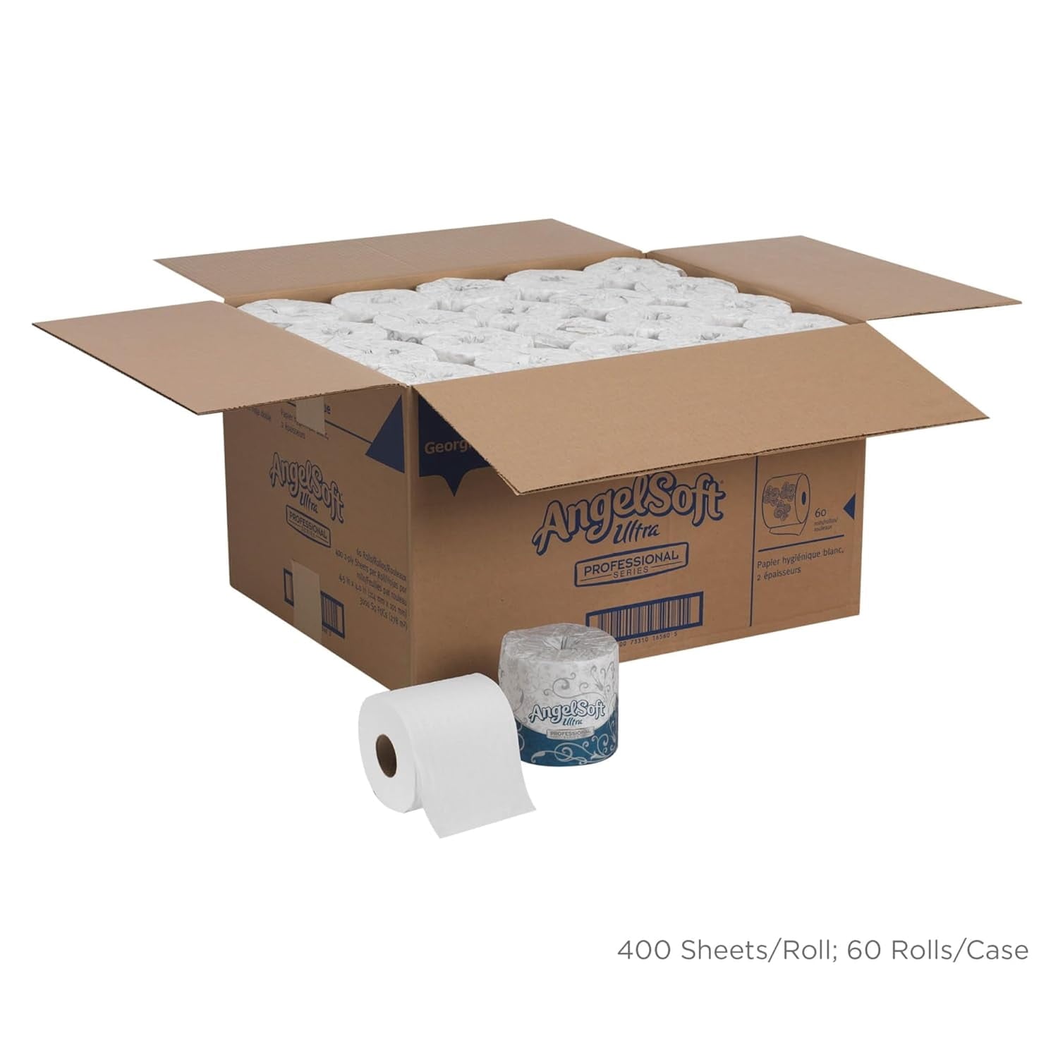 Angel Soft Ultra Professional Series 2-Ply Embossed Toilet Paper by GP PRO 1632014 400 Sheets Per Roll 20 Rolls Per Convenience Case