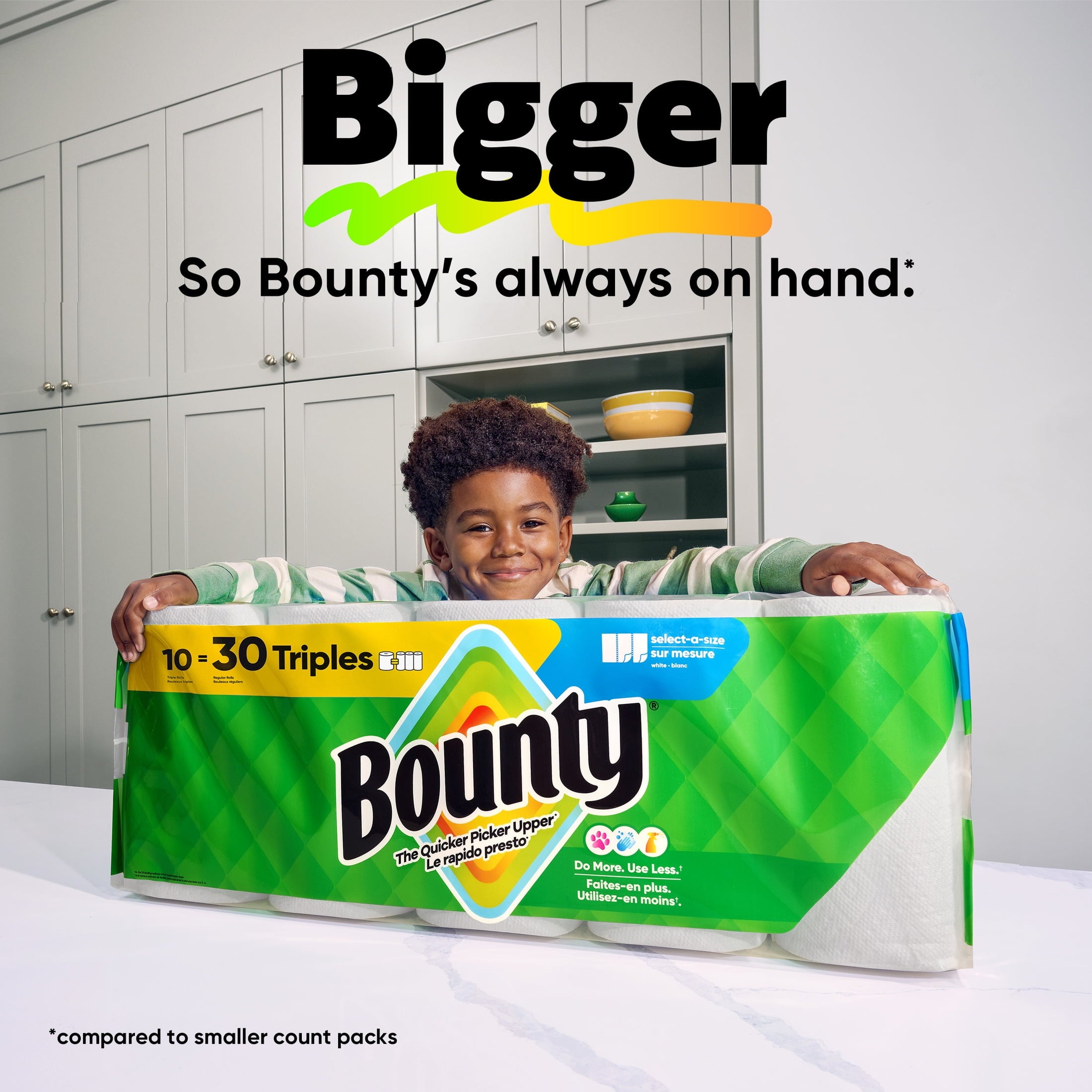 Bounty Paper Towels Select-A-Size White - 12 Triple Rolls, 123 Sheets per Roll