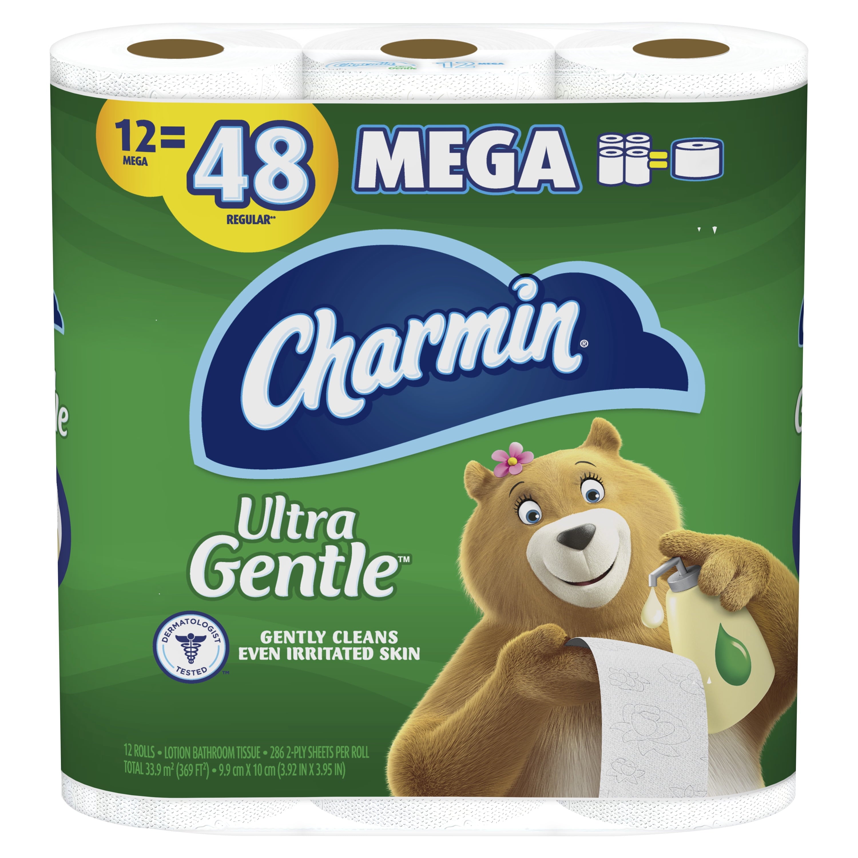 Charmin Ultra Gentle Toilet Paper - 12 Mega Rolls, 286 Sheets per Roll