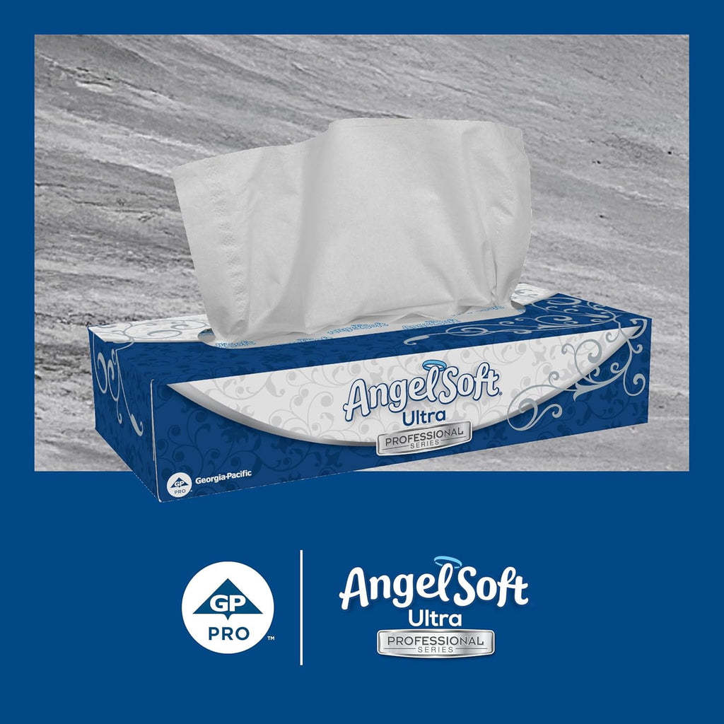 Joozen Angel Soft Ultra Professional Series Premium 2-Ply Facial Tissue (4836014) - 126 Sheets Per Box, 10 Tissue Flat Boxes Per Case