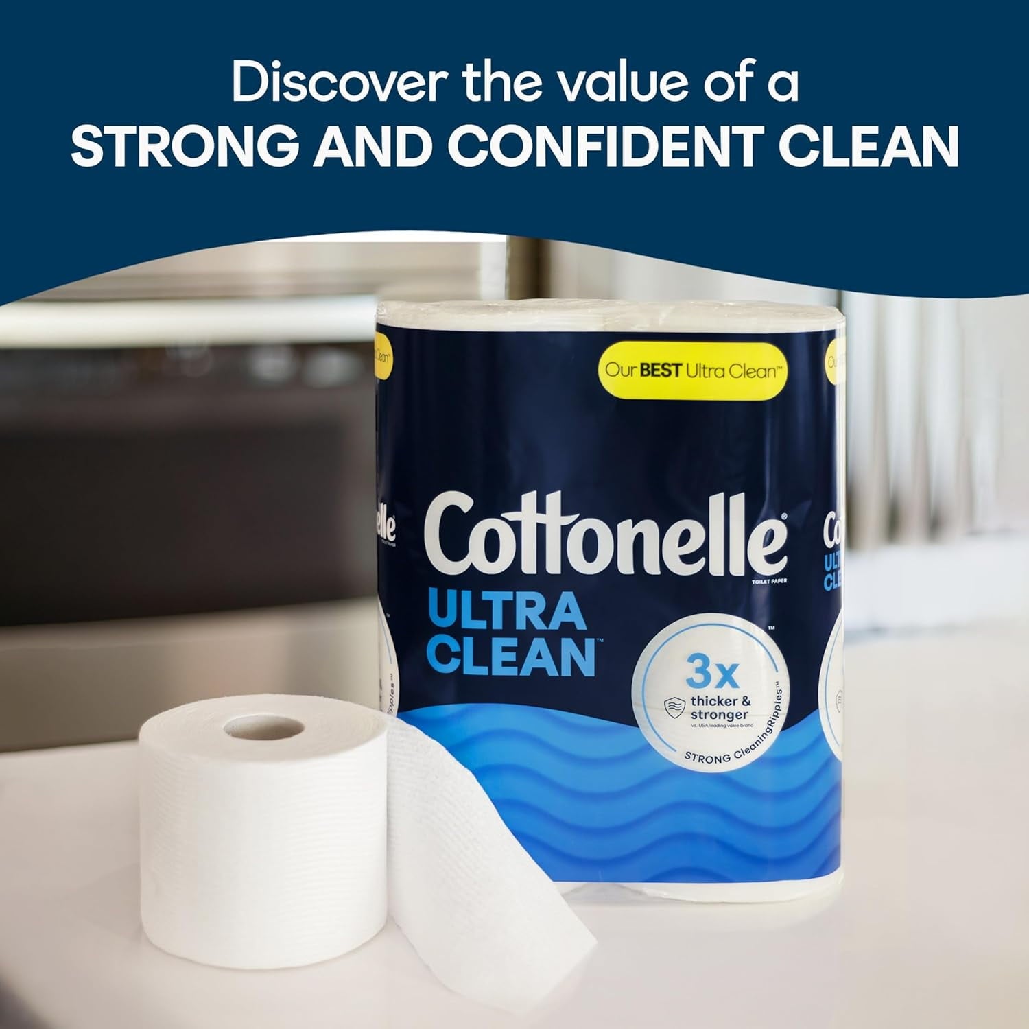 Cottonelle Ultra Clean Toilet Paper - 12 Mega Rolls = 48 Regular Rolls, Packaging May Vary