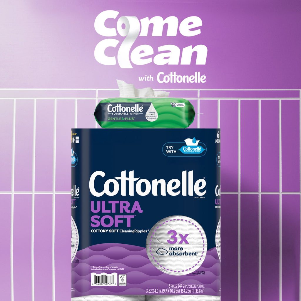 Cottonelle Gentle Plus Flushable Wet Wipes - 4 Flip-Top Packs