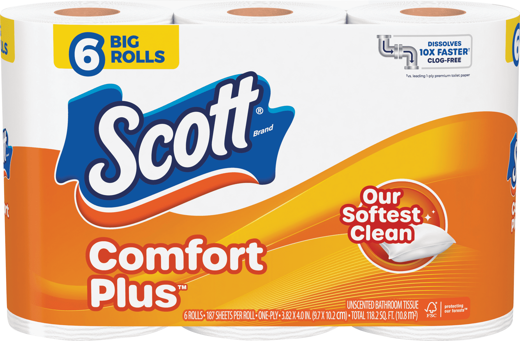 Scott Comfort Plus Toilet Paper - Pack of 4 — Residential Use - Standard Application