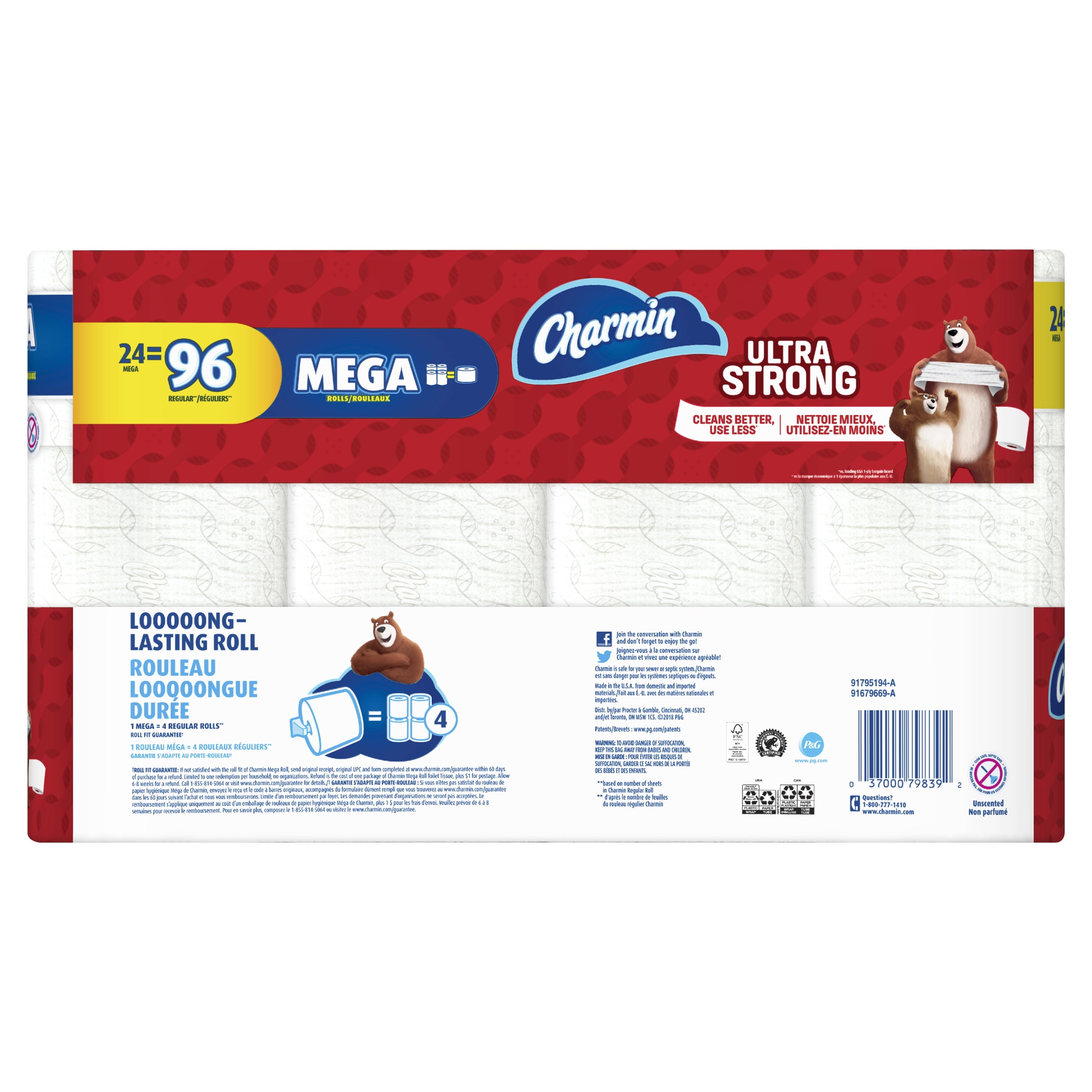 Charmin Ultra Strong Toilet Paper - 24 Mega Rolls, 286 Sheets per Roll