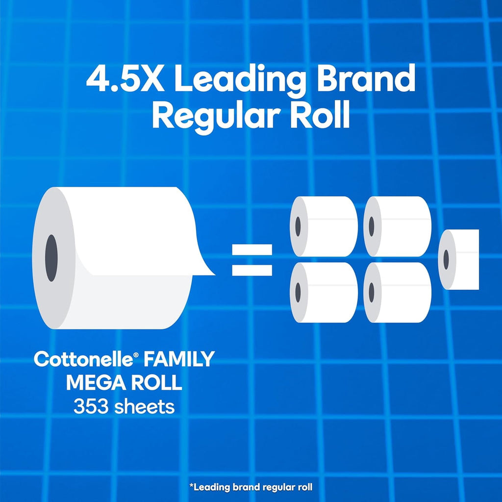 Cottonelle Ultra Clean Toilet Paper - 12 Mega Rolls = 48 Regular Rolls, Packaging May Vary