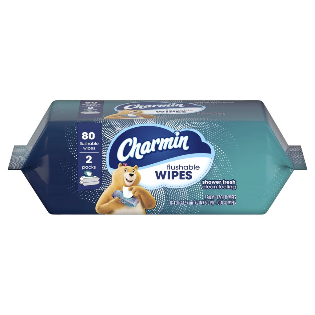 Charmin Flushable Wet Wipes - 2 Packs, 80 Wipes Total