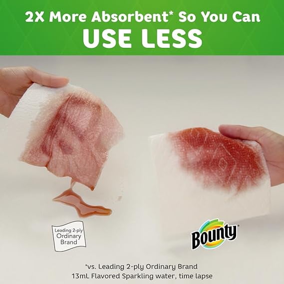 Bounty Select-A-Size Paper Towels - White, 2 Triple Rolls = 6 Regular Rolls (Pack of 1)
