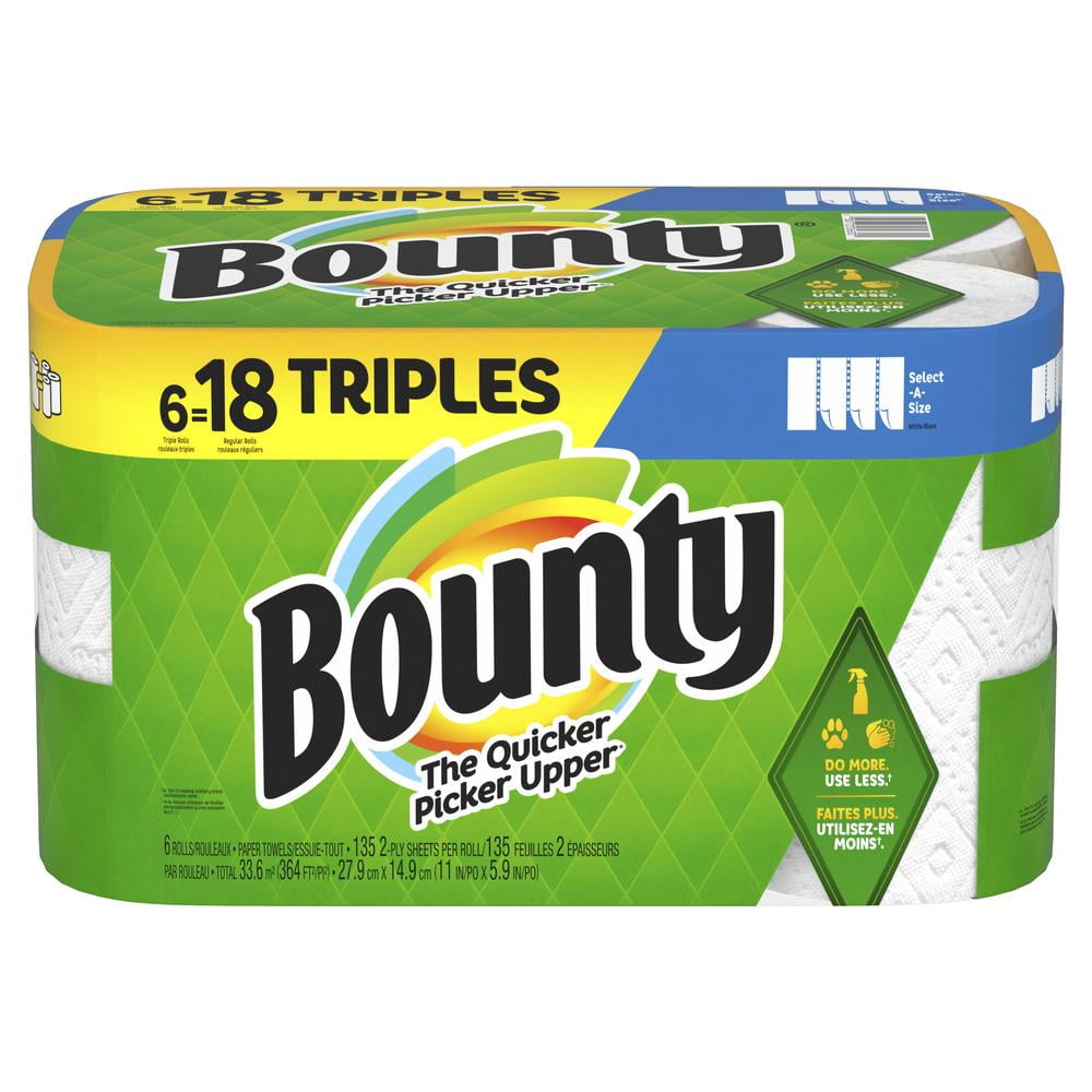 Bounty Select-A-Size Triple Roll Paper Towels 6 Count
