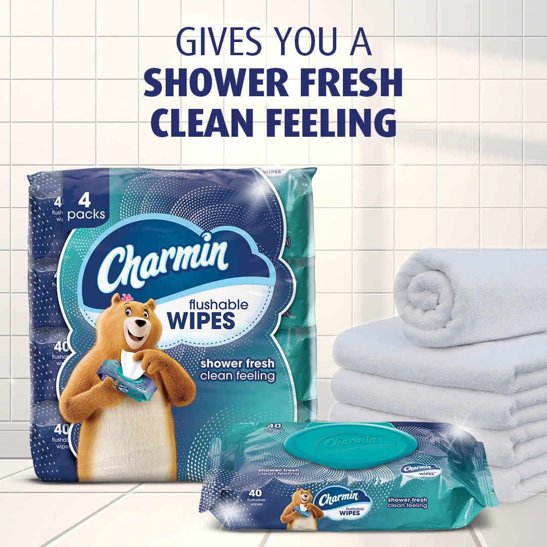 Charmin Flushable Wipes - 8 Packs, 320 Wipes Total