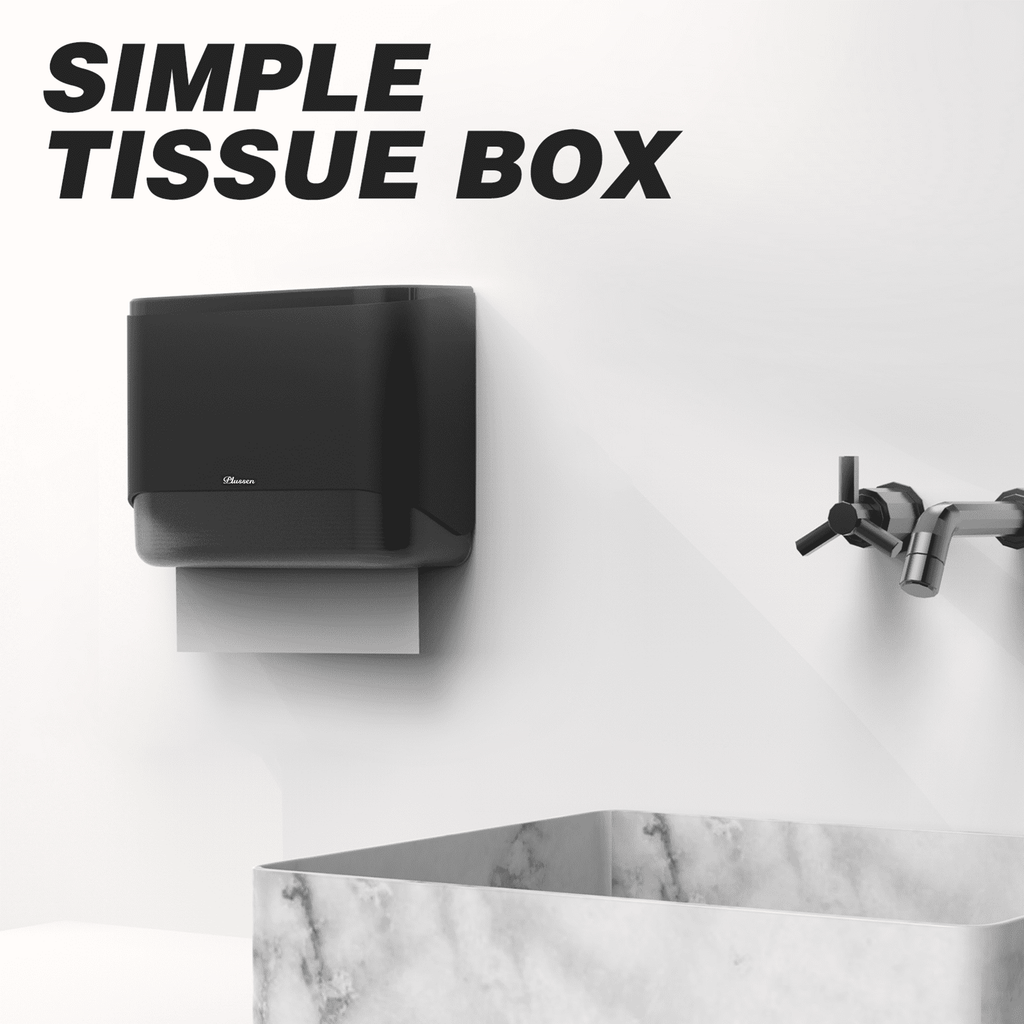 Plussen Wal-Mounted Paper Towel Dispenser Commercial - 11.10 x 3.94 x 8.39 In, ABS Black, 1 Pack