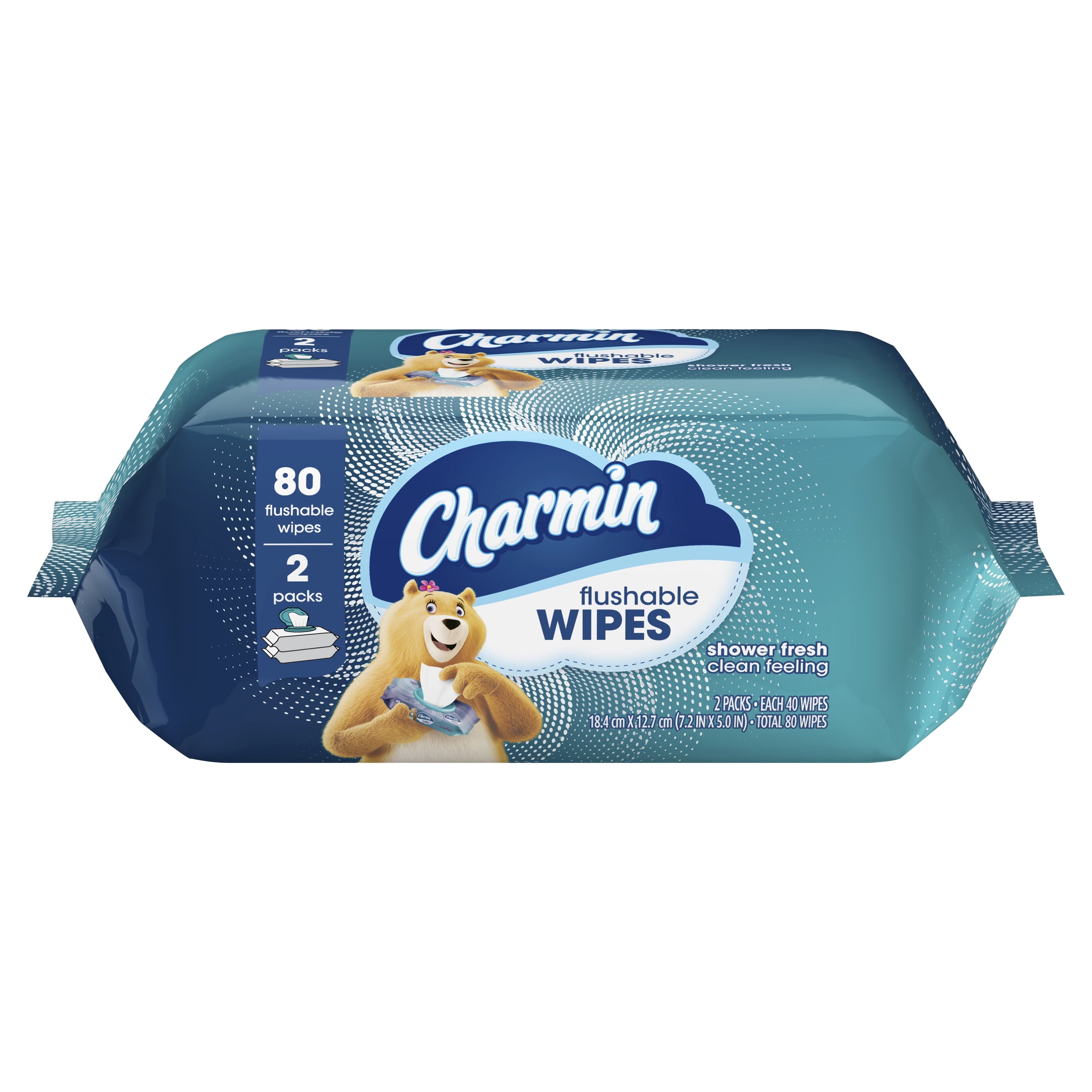 Charmin Flushable Wipes - 2 Flip-Top Packs, 40 Wipes per Pack, 80 Total Wipes - 6-Pack