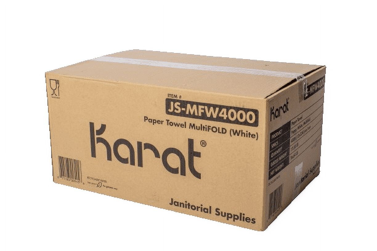 Karat Multifold Commercial Paper Towels - White - Case of 12 Packs