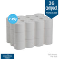 Angel Soft Professional Series Compact Coreless 2-Ply Toilet Paper - 750 Sheets/Roll, 36 Rolls/Case