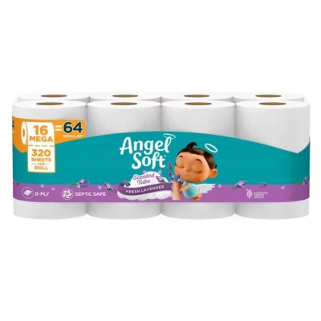 Angel Soft Toilet Paper - 16 Lavender Mega Rolls: 320 Sheets Per Roll