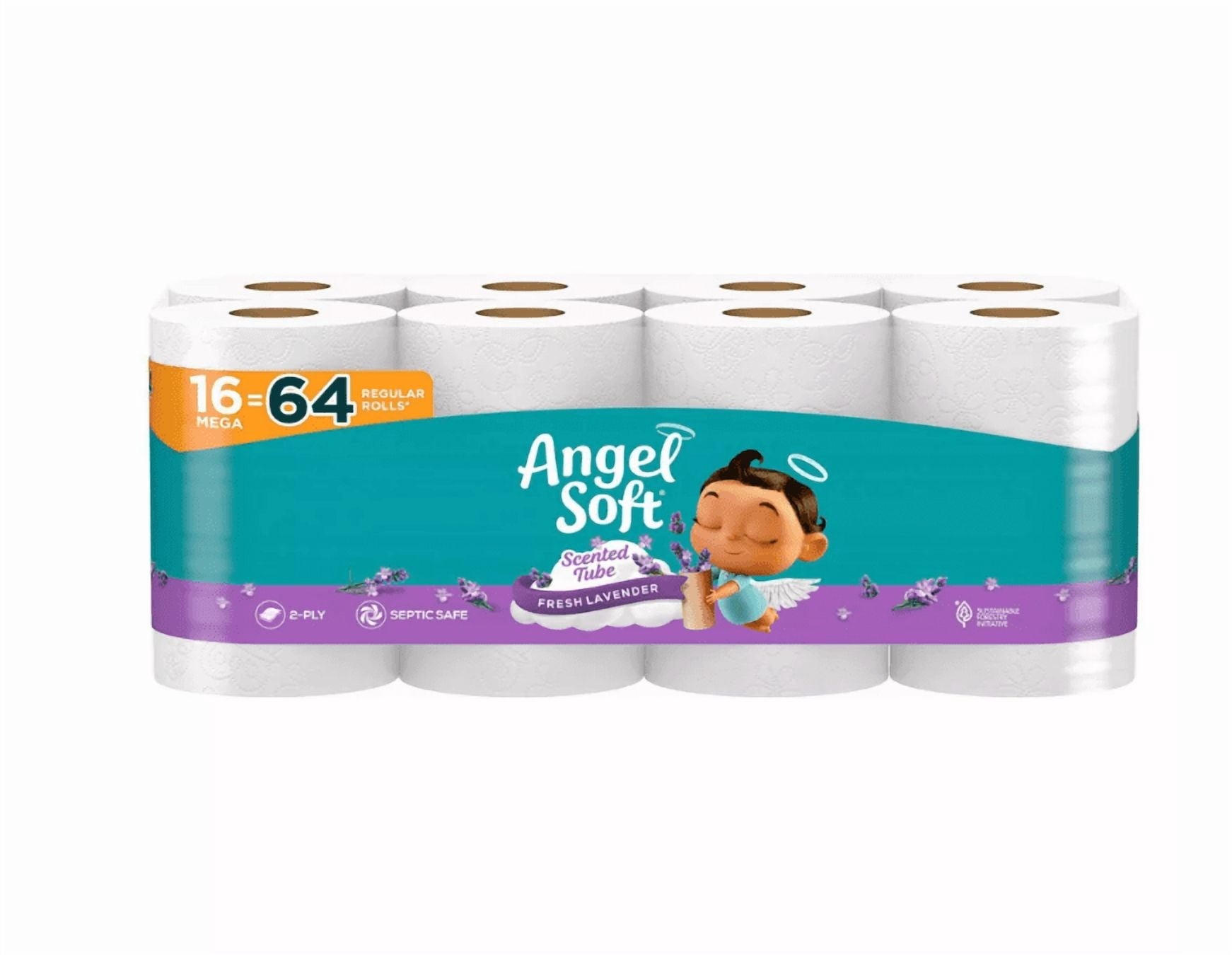 Angel Soft Toilet Paper - 16 Lavender Mega Rolls