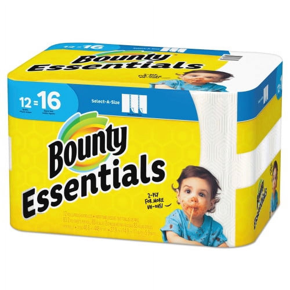 Bounty 74682 Essentials Select-A-Size Paper Towels - 2-Ply, 83 Sheets/Roll, 12 Rolls/Carton