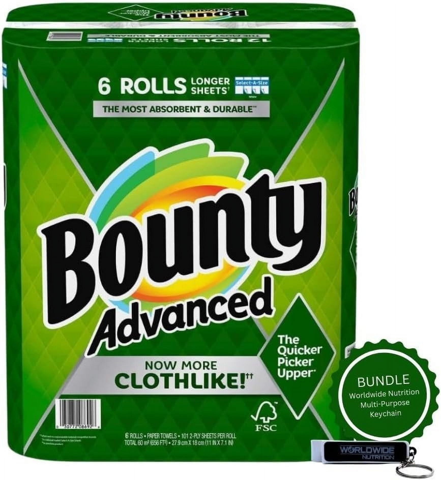 Bounty Advanced 2-Ply Paper Towel - Absorbent - Durable - Select-A-Size - Clothlike - 6 Rolls