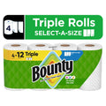 Bounty Paper Towels Select-A-Size White - 4 Triple Rolls, 123 Sheets Per Roll (2 pack)