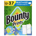 Bounty Prints Select-A-Size 2-Ply Paper Towels - 12 Rolls, 128 Sheets/Roll
