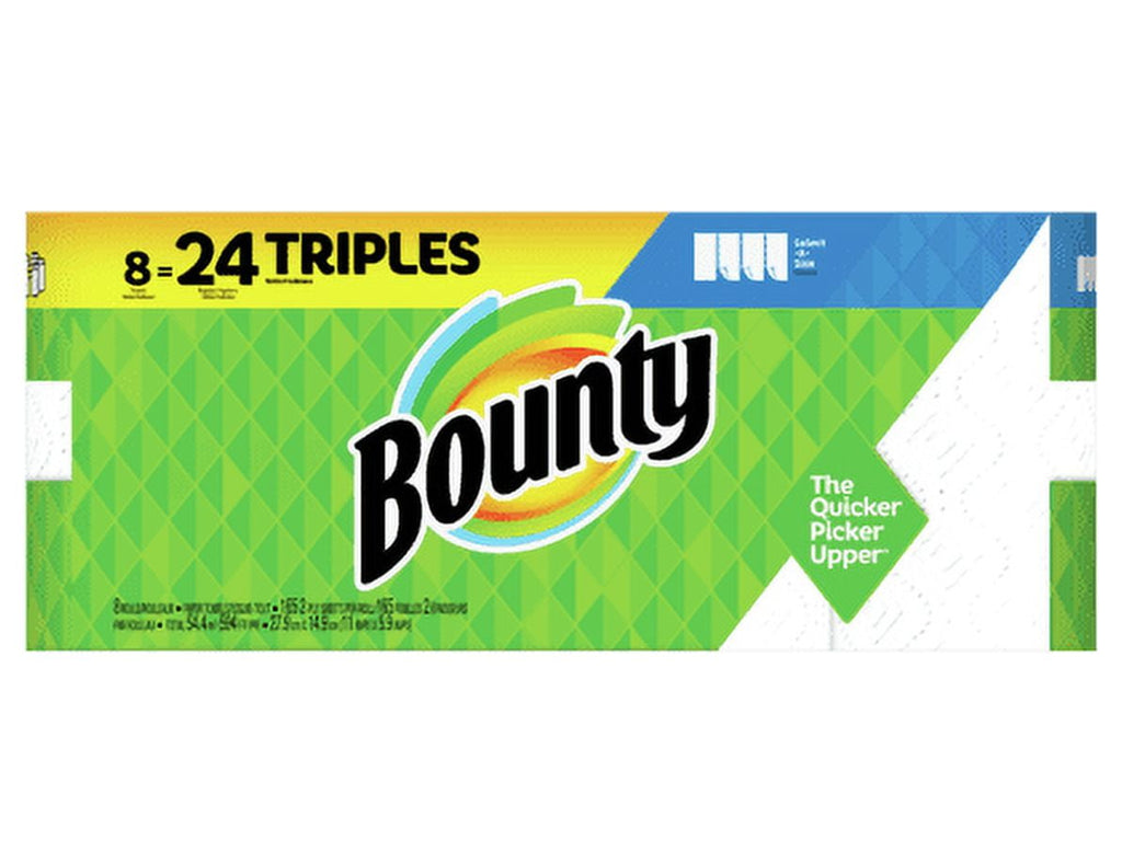 Bounty Select-A-Size Paper Towels - White, 8 Triple Rolls
